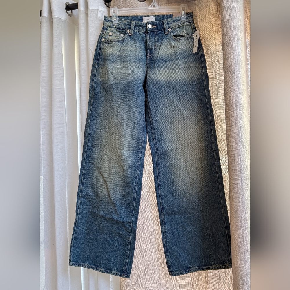 Wide-Leg Blue Jeans